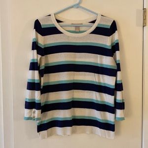 Banana Republic Navy/white striped crew neck sweater